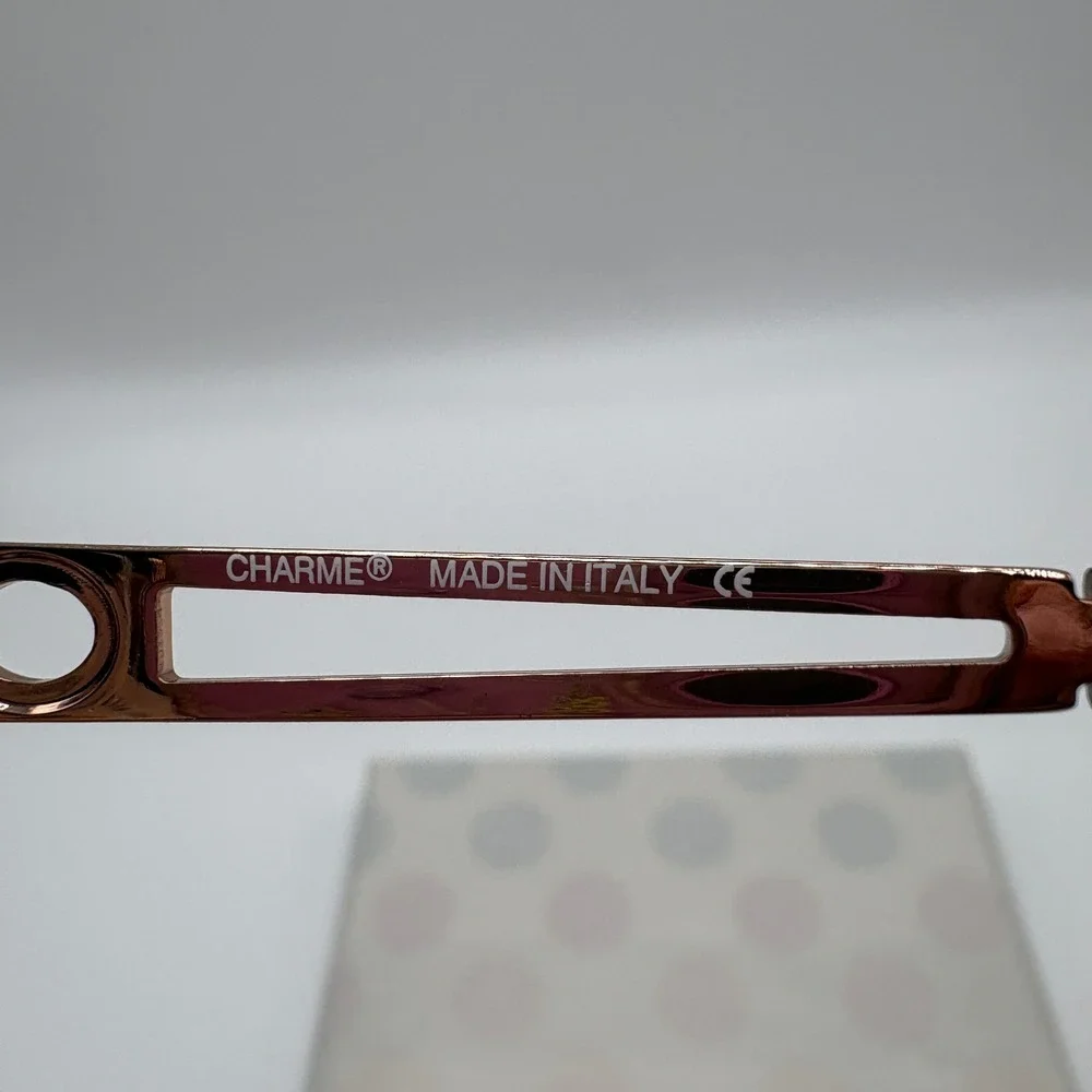 Charme Mod.7553 Brown and Rose Gold Italian Made Luxury Sunnies 80's Deadstock
